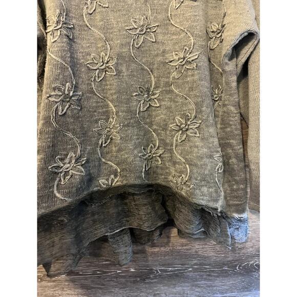 Alexandre Laurent size Medium Sweater Wool blend gray Distressed Paris Boho - Picture 4 of 10